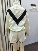 Women’s Hooded Zip Jacket & Shorts Set