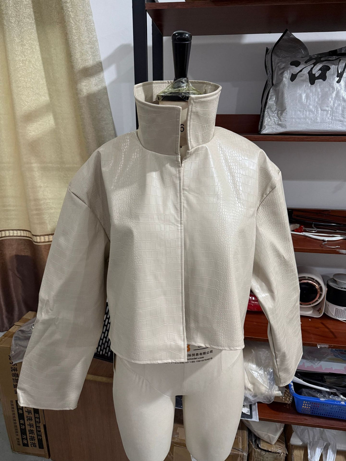 Women’s Crocodile Embossed Zip Front Jacket
