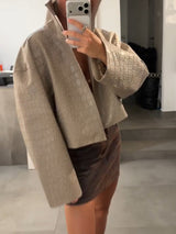 Women’s Crocodile Embossed Zip Front Jacket
