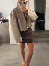 Women’s Crocodile Embossed Zip Front Jacket