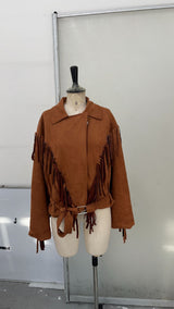 Women’s Suede Fringe Cropped Jacket