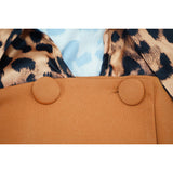 Women’s Leopard Print Tie Neck Pants Set