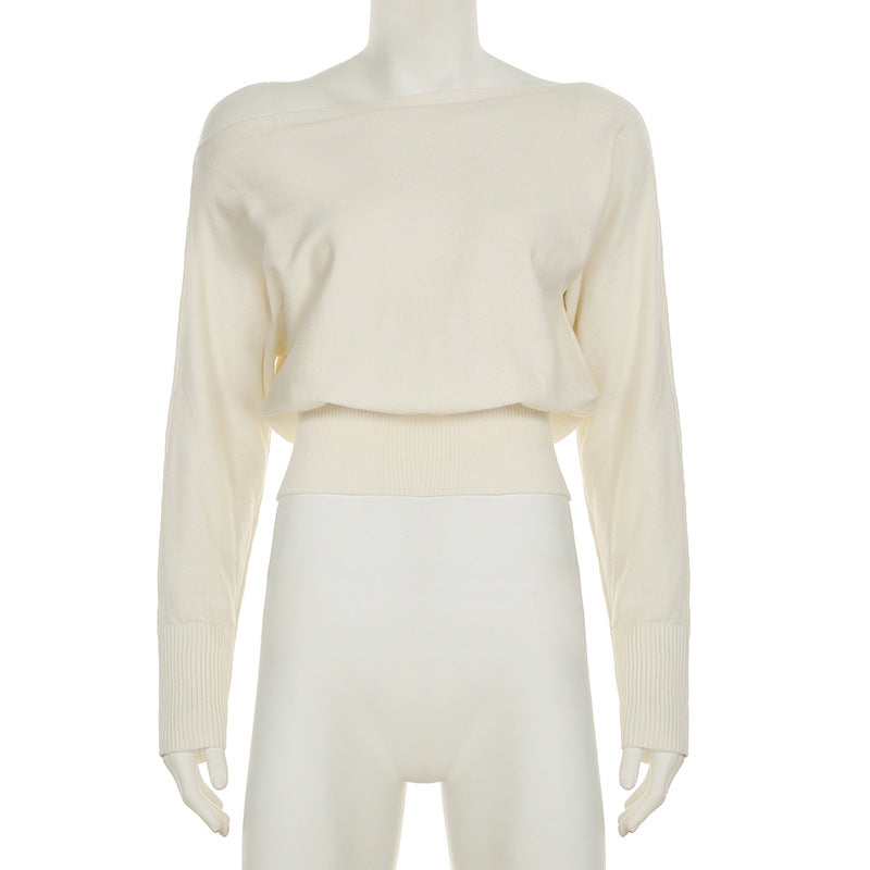 Women’s One Shoulder Ribbed Long Sleeve Top