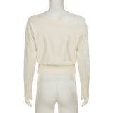 Women’s One Shoulder Ribbed Long Sleeve Top
