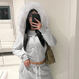Women’s Hooded Cropped Zip-Up Jacket