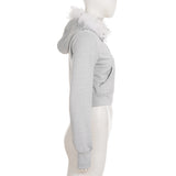 Women’s Hooded Cropped Zip-Up Jacket