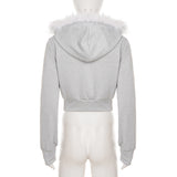 Women’s Hooded Cropped Zip-Up Jacket