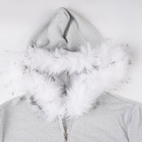 Women’s Hooded Cropped Zip-Up Jacket