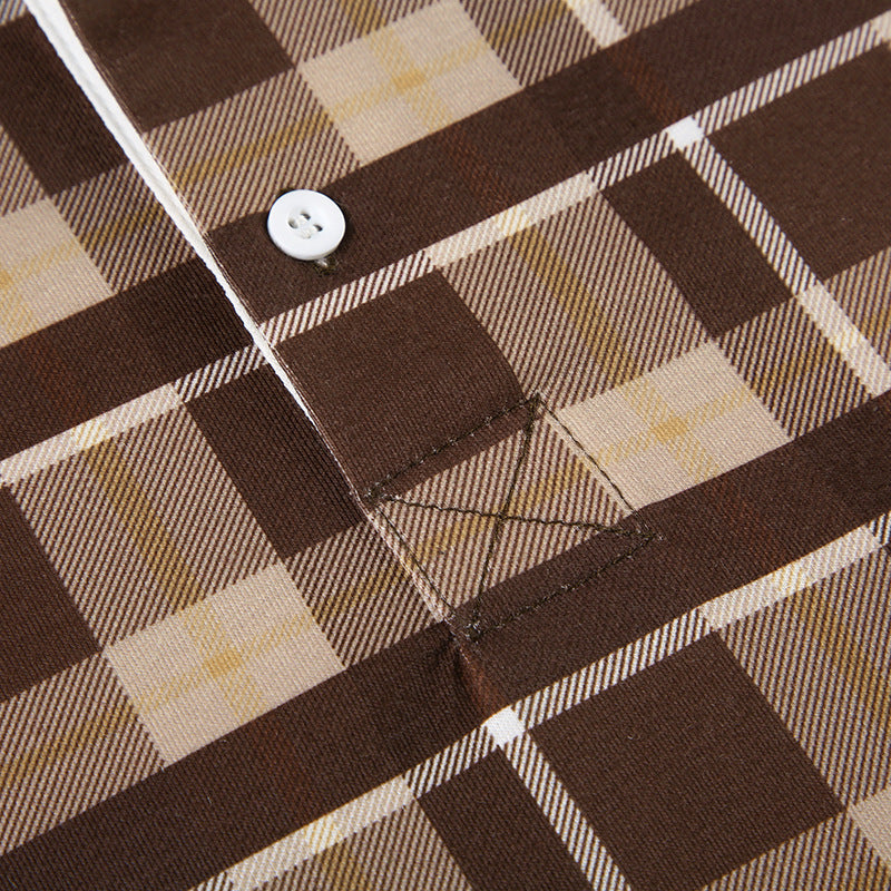 Women’s Plaid Collared Long Sleeve Top