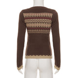 Women’s Patterned Knit Button Front Top