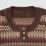 Women’s Patterned Knit Button Front Top