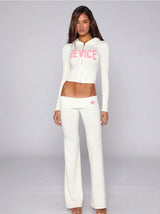 Women’s Cropped Hoodie Flare Pants Set
