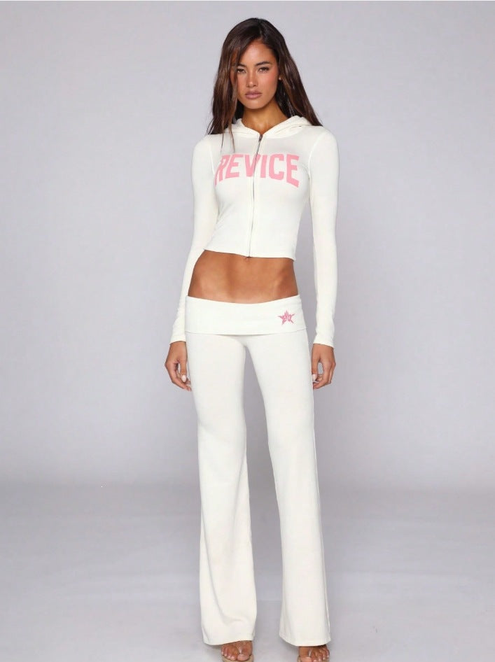 Women’s Cropped Hoodie Flare Pants Set
