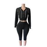 Women’s Cropped Hoodie & Biker Shorts Set