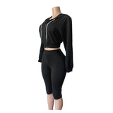 Women’s Cropped Hoodie & Biker Shorts Set