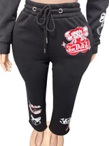 Women’s Graphic Cropped Hoodie Jogger Set