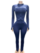 Women’s Zip-Up Flare Pants Set