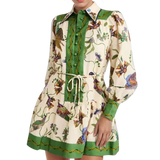 Women’s Floral Collared Long Sleeve Dress