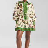 Women’s Floral Collared Long Sleeve Dress