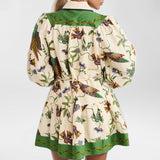 Women’s Floral Collared Long Sleeve Dress