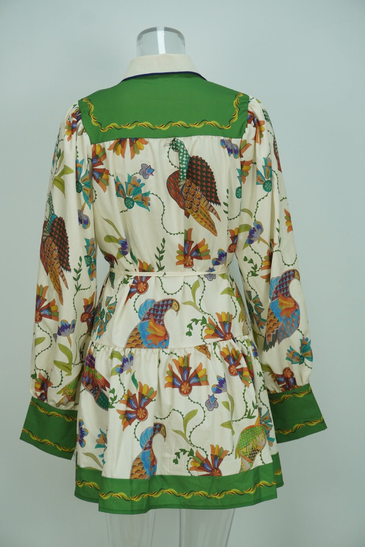 Women’s Floral Collared Long Sleeve Dress