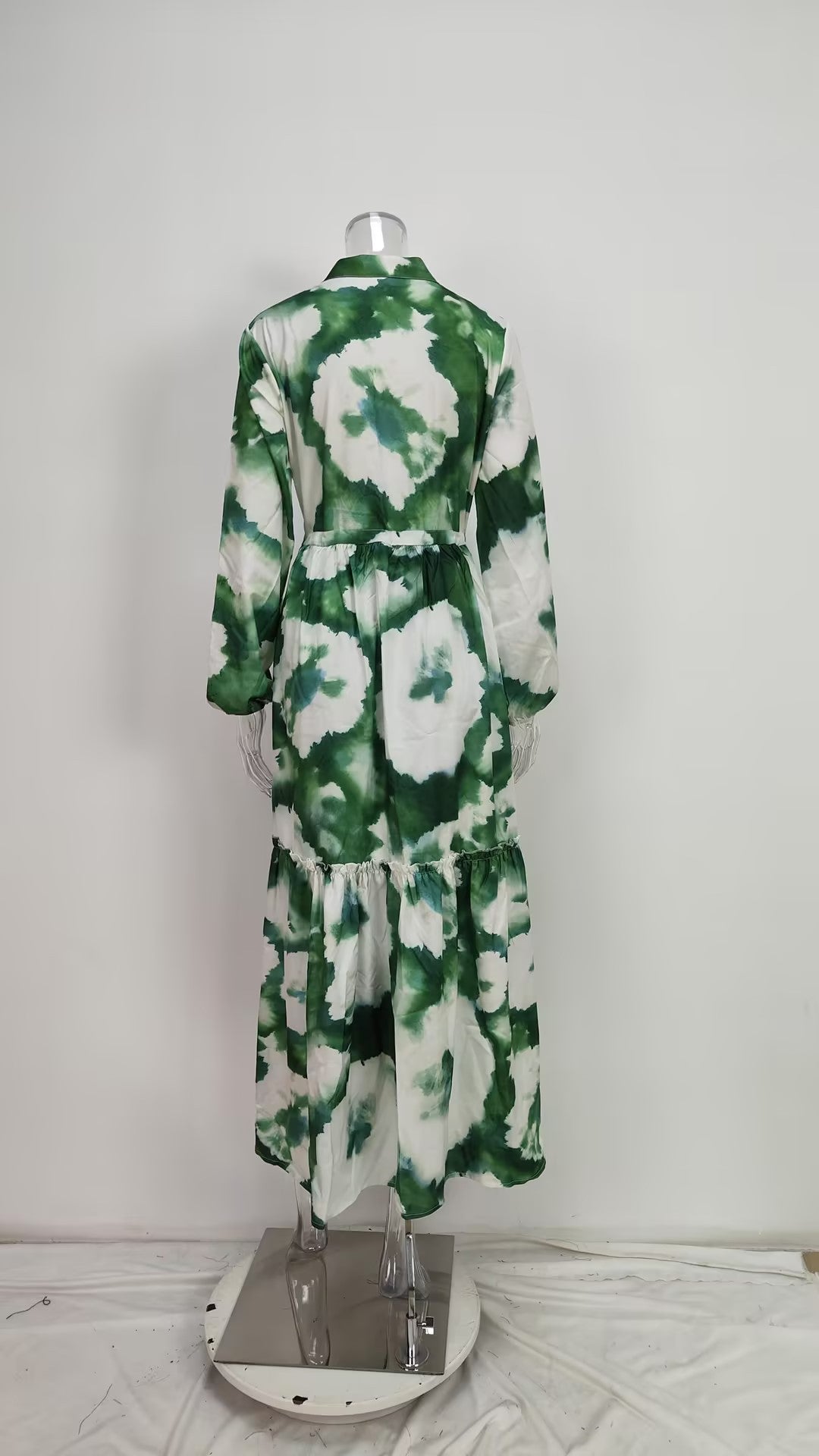 Women’s Floral Tie Waist Tiered Maxi Dress