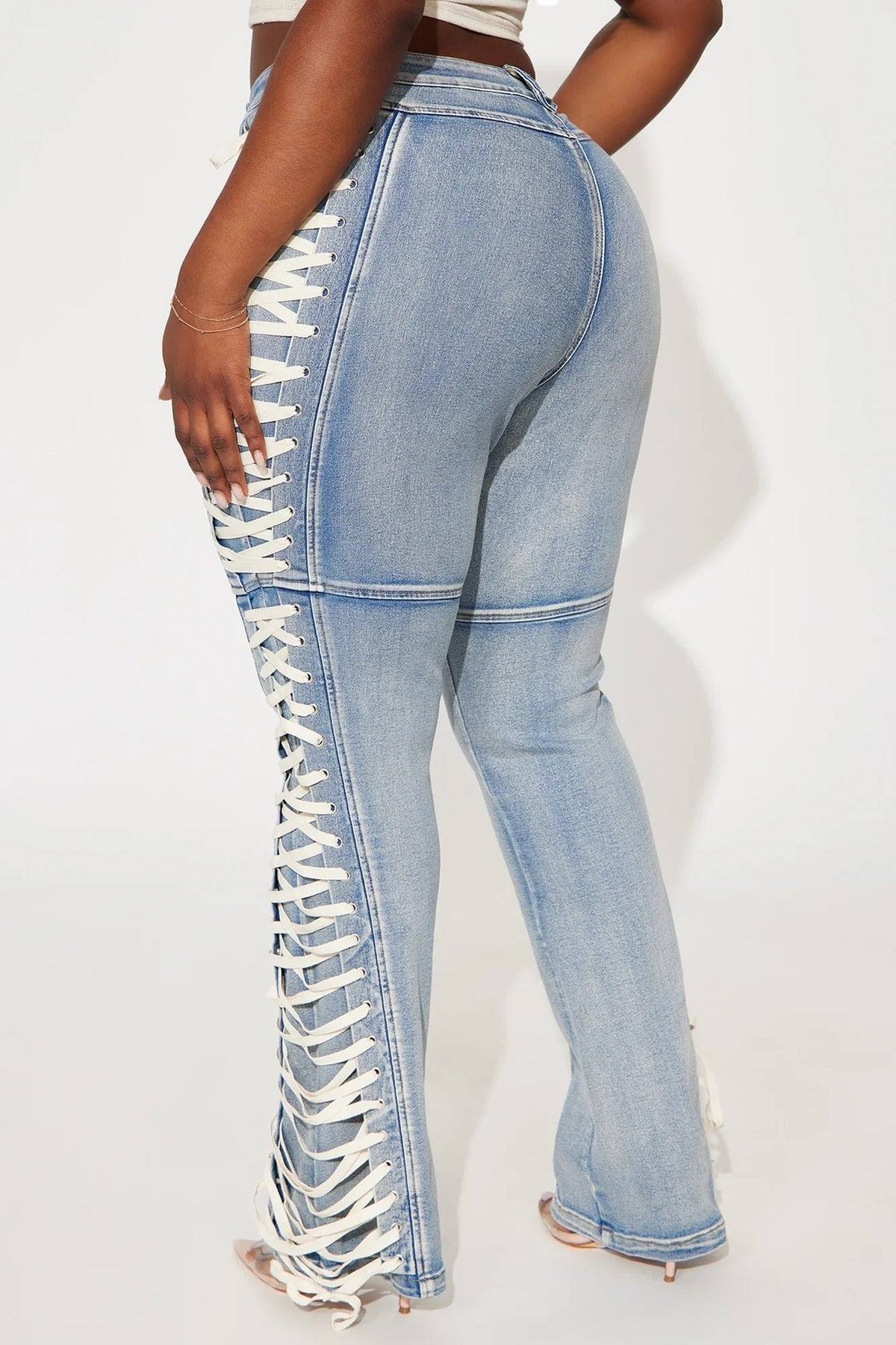 Women’s High Waist Lace-Up Straight Pants