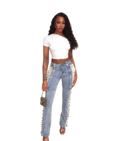 Women’s High Waist Lace-Up Straight Pants