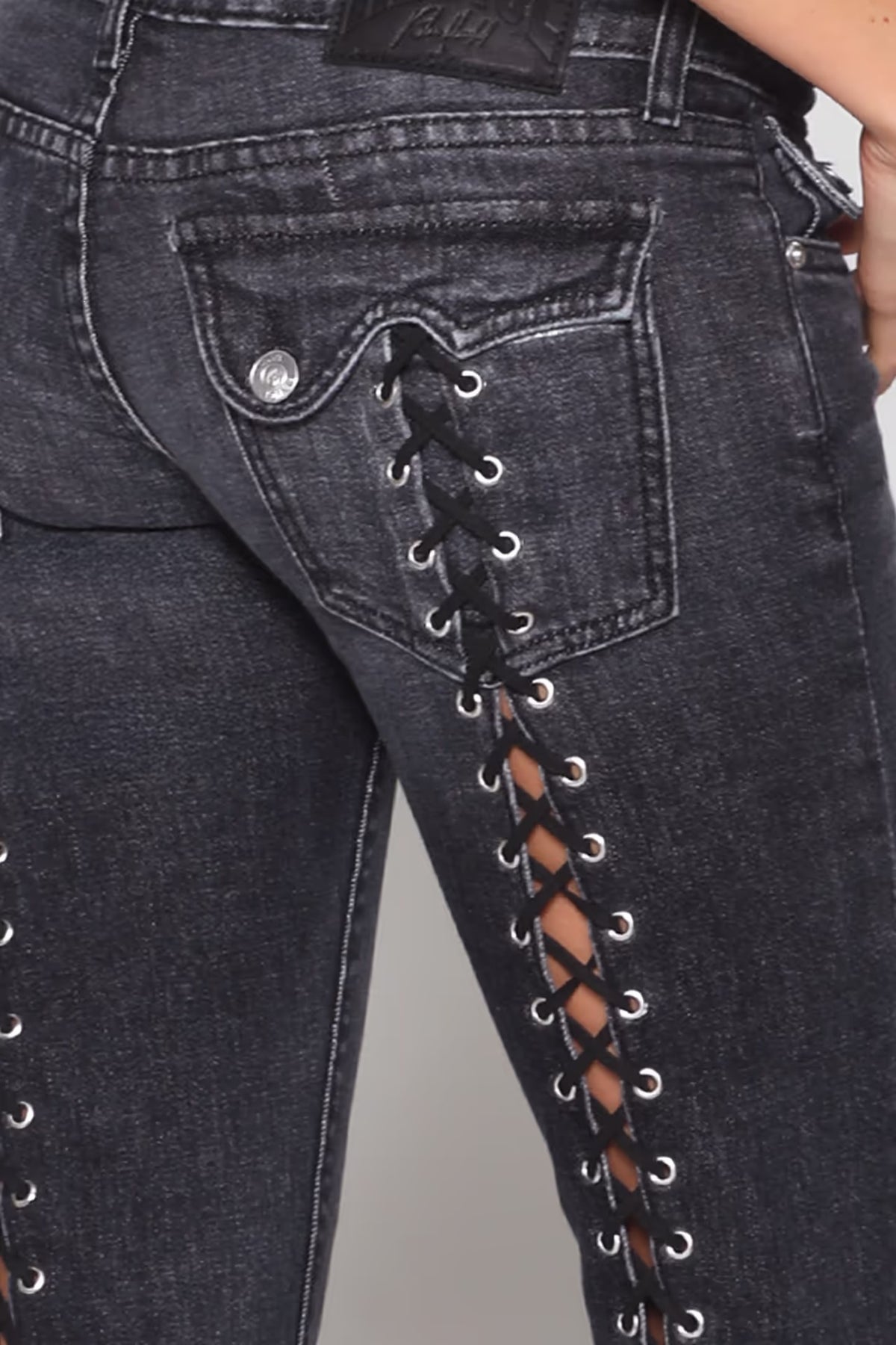 Women’s Lace-Up Wide Leg Denim Pants