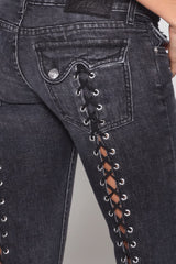 Women’s Lace-Up Wide Leg Denim Pants