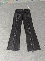 Women’s Lace-Up Wide Leg Denim Pants