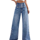 Women’s High Waist Wide Leg Button Pants