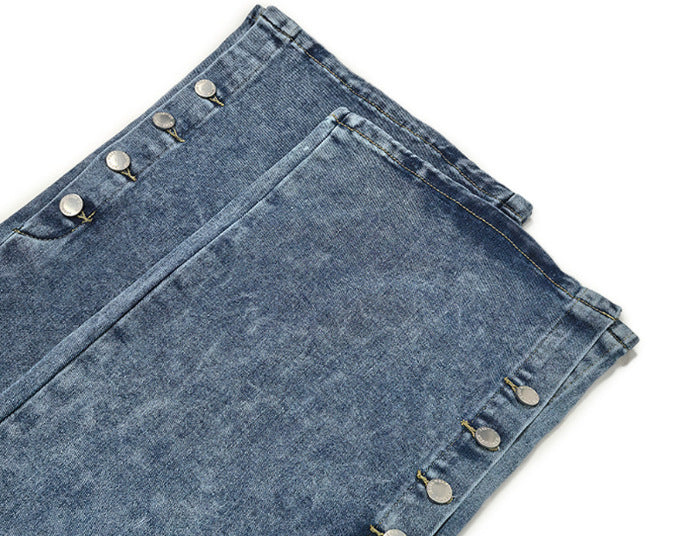 Women’s High Waist Wide Leg Button Pants