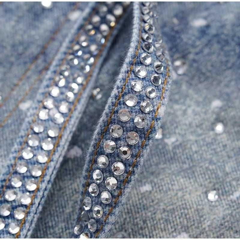 Women’s Rhinestone High Waist Baggy Pants