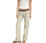 Women’s High Waist Striped Straight Pants