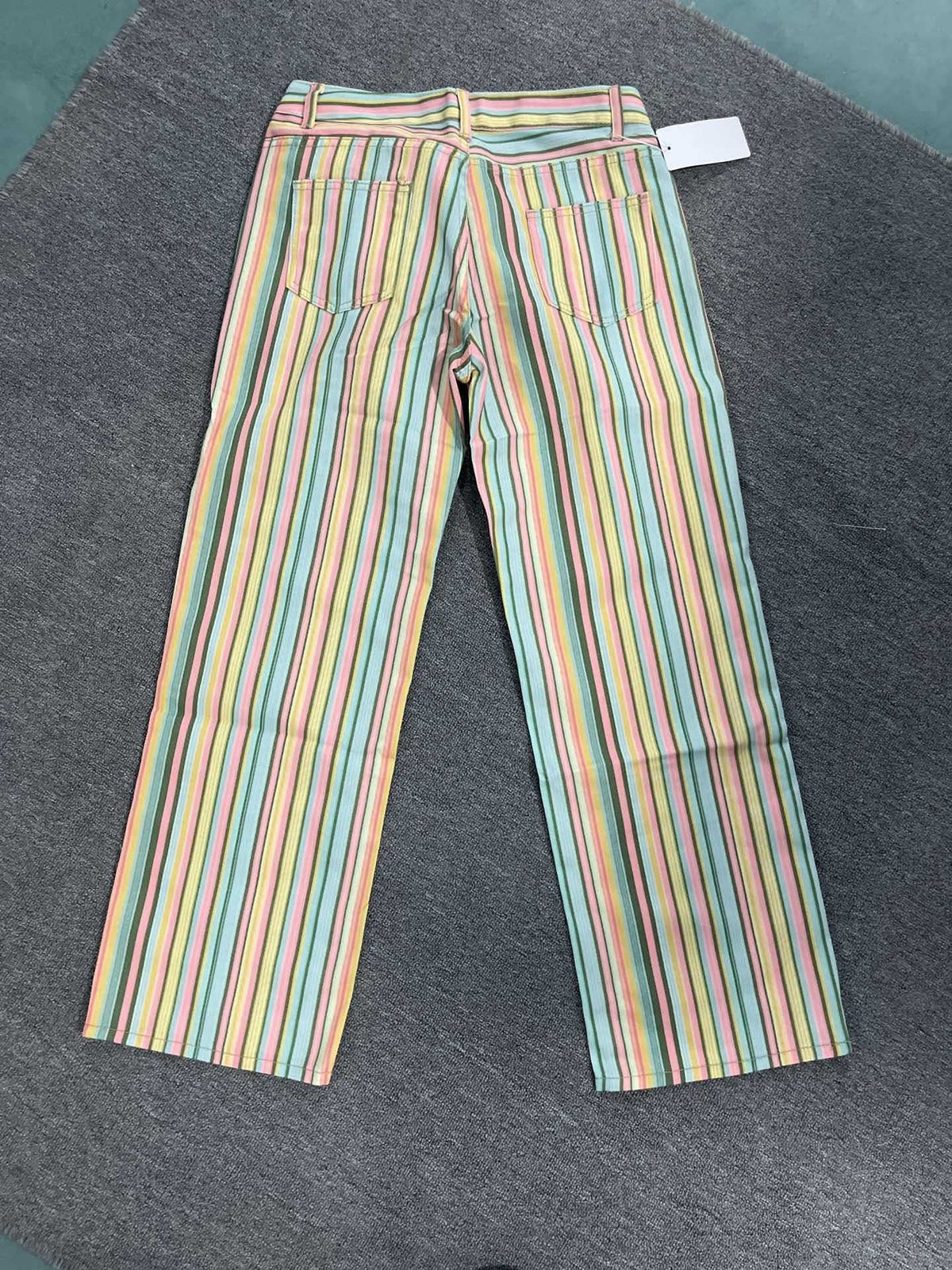 Women’s High Waist Striped Straight Pants