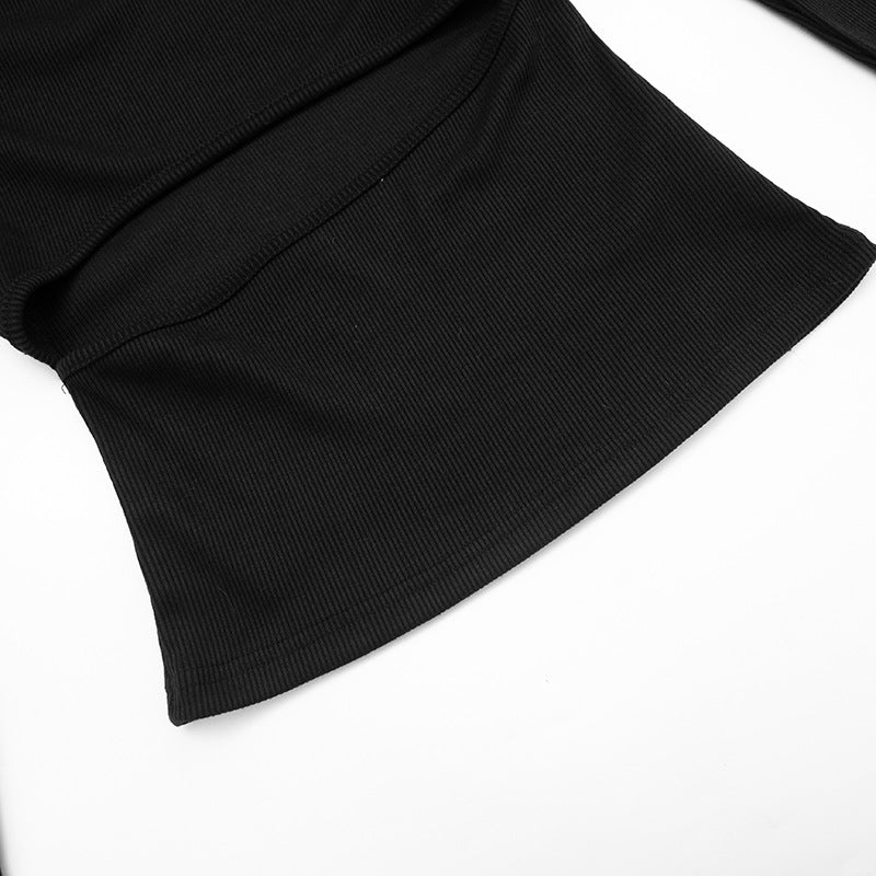 Women’s Cutout Long Sleeve Capri Pants Set