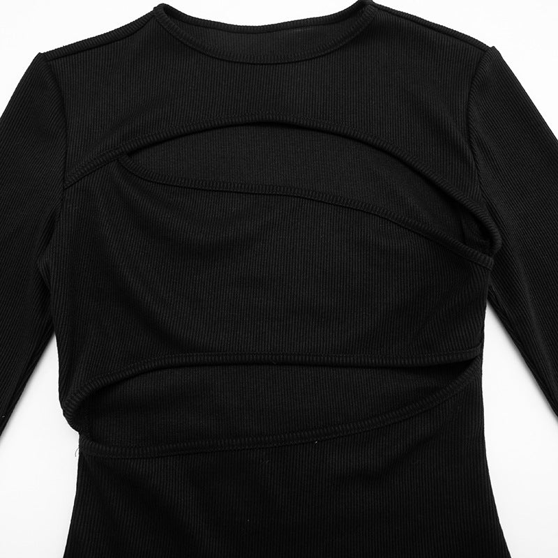 Women’s Cutout Long Sleeve Capri Pants Set