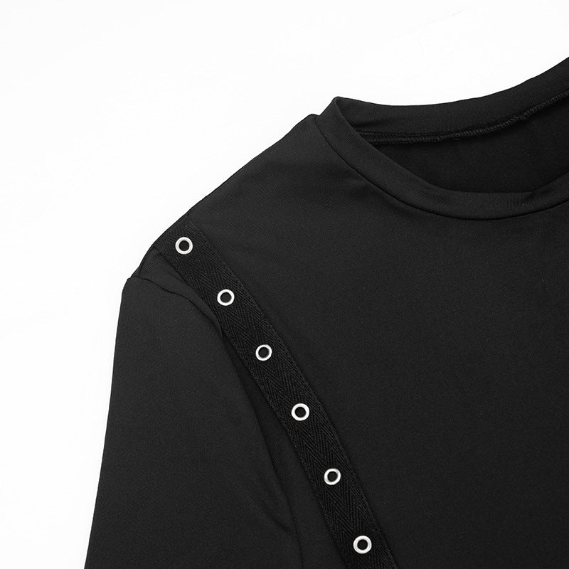 Women’s Ruched Eyelet Long Sleeve Mini Dress
