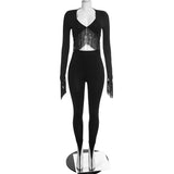 Women’s Fringe Detail Long Sleeve Pants Set