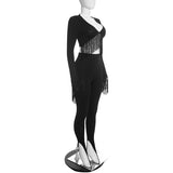 Women’s Fringe Detail Long Sleeve Pants Set