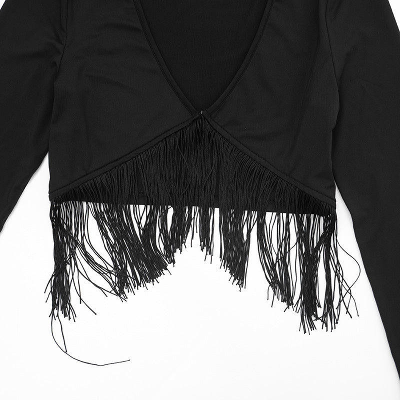 Women’s Fringe Detail Long Sleeve Pants Set