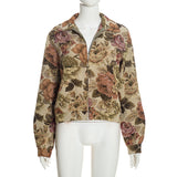 Women’s Floral Zip Front Cropped Jacket