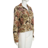 Women’s Floral Zip Front Cropped Jacket