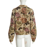 Women’s Floral Zip Front Cropped Jacket