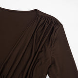 Women’s Draped Ruched Deep V Mini Dress