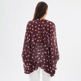 Women’s Polka Dot Batwing Button Front Top