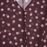Women’s Polka Dot Batwing Button Front Top