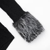 Women’s Faux Fur Trim Deep V-Neck Romper