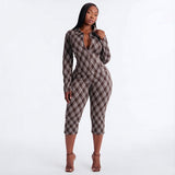 Women’s Plaid Button Top & Capri Pants Set